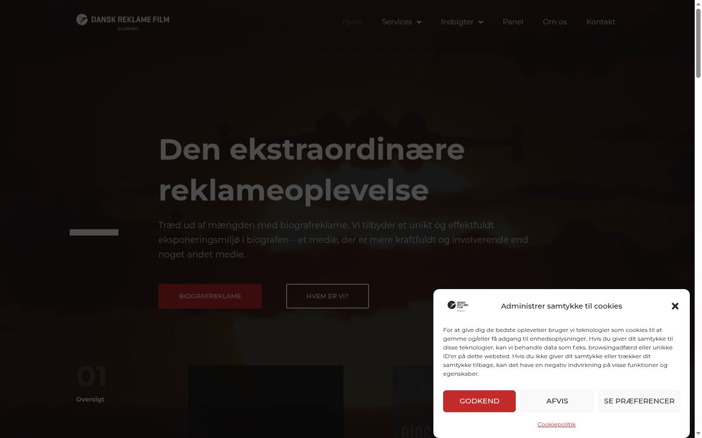 Skjermbilde av samtykkebanneret slik det vises før noen interaksjon