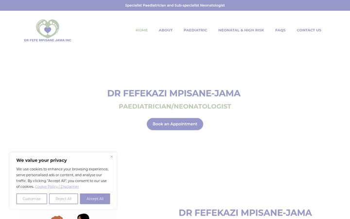Screenshot of drfefempisane.co.za