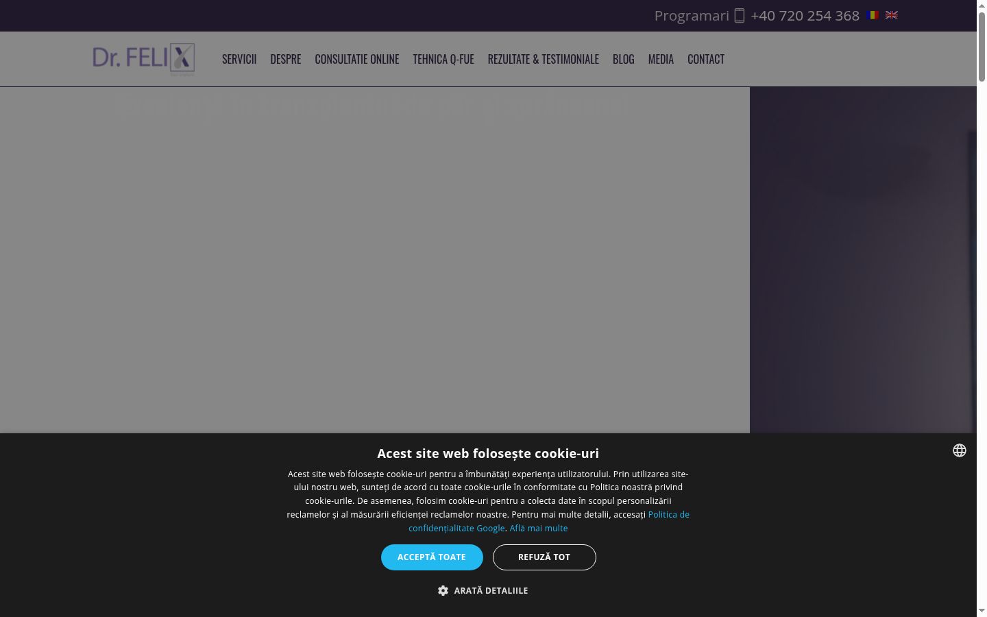 Screenshot του banner συγκατάθεσης που εμφανίστηκε πριν από οποιαδήποτε αλληλεπίδραση