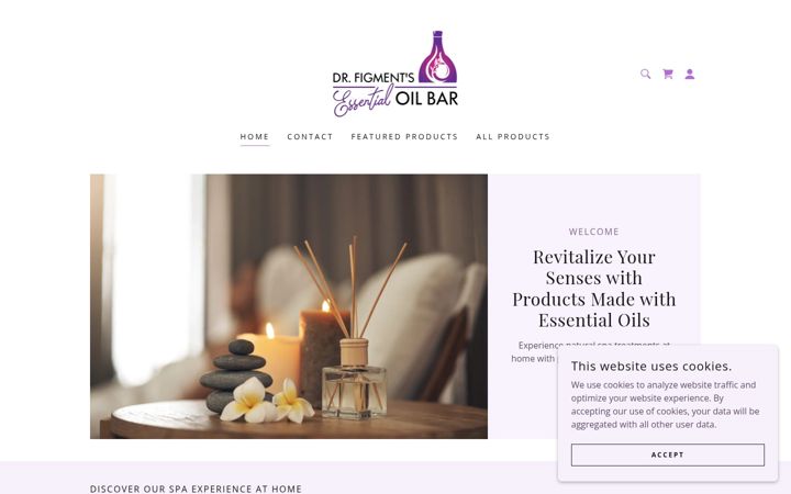 Screenshot of drfigmentsessentialoilbar.com