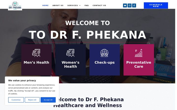 Screenshot of drfphekana.co.za