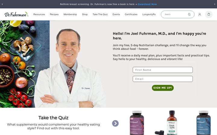 Screenshot of drfuhrman.com