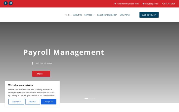 Screenshot of drg.co.za
