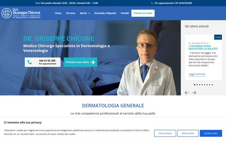 Screenshot of drgiuseppechicone.it