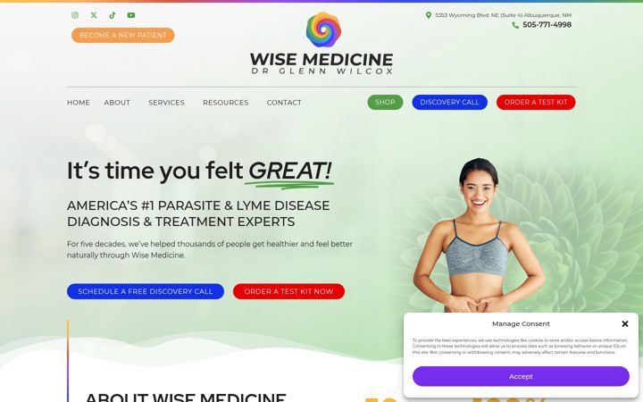 Screenshot of drglennwilcox.com