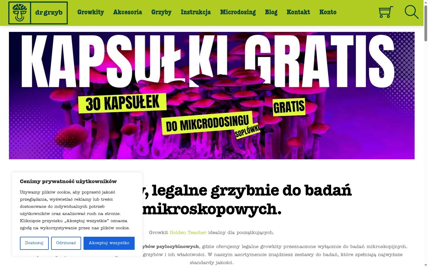 Captura de ecrã do banner de consentimento apresentado antes de qualquer interação