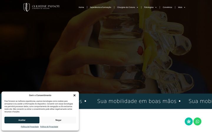 Screenshot stránky drguilhermepajanoti.com.br