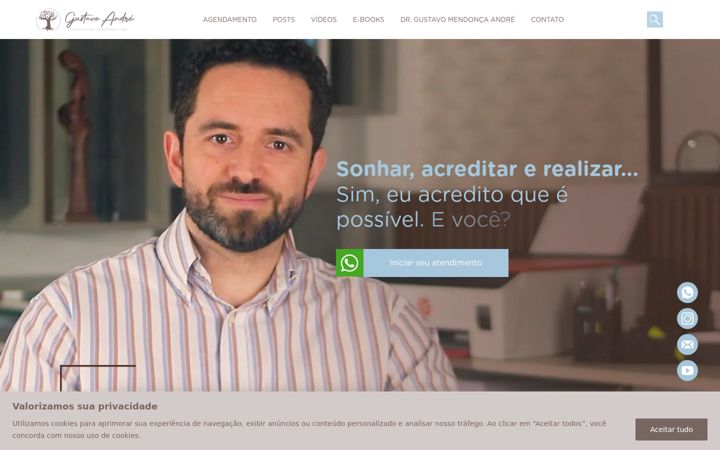 Screenshot stránky drgustavoandre.com.br