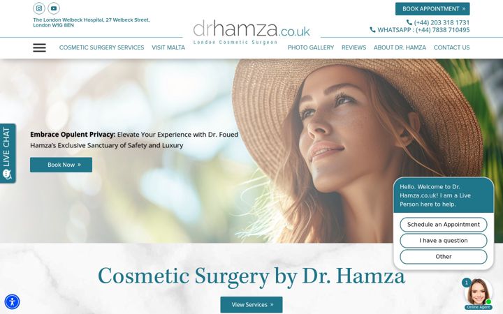 Captură de ecran a drhamza.co.uk