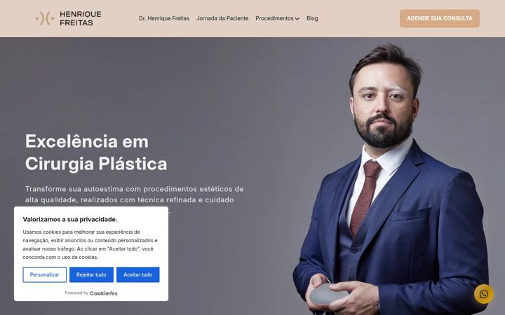 Screenshot stránky drhenriquefreitas.com.br