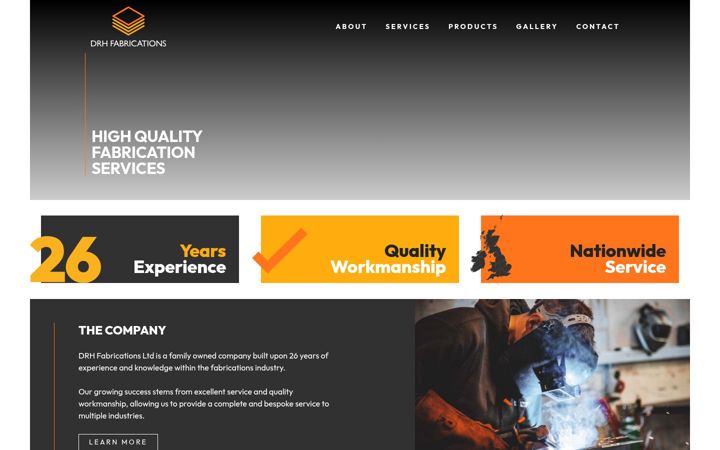 Captură de ecran a drhfabrications.co.uk