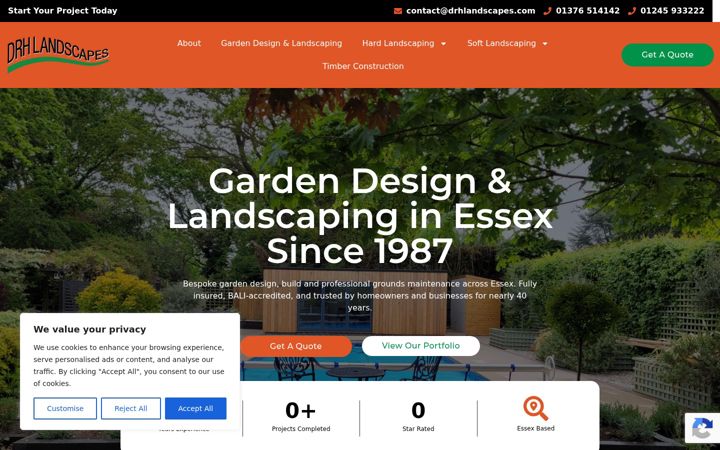 Screenshot of drhlandscapes.com