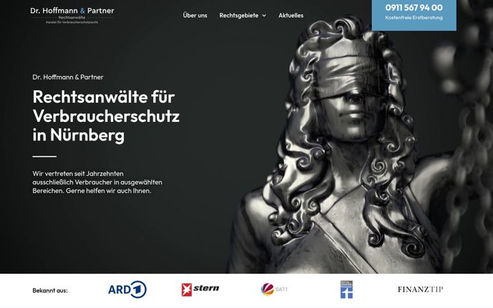 Snimka zaslona za drhoffmann-partner.de