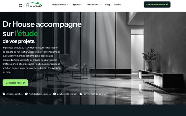 Kuvakaappaus sivustosta drhouseparis.fr