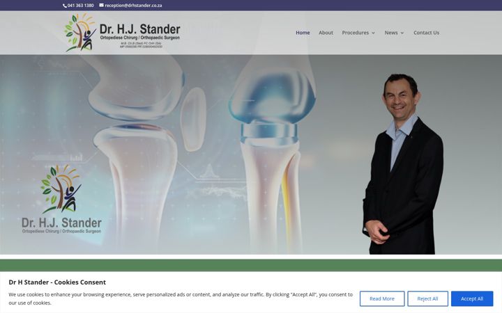 Screenshot of drhstander.co.za
