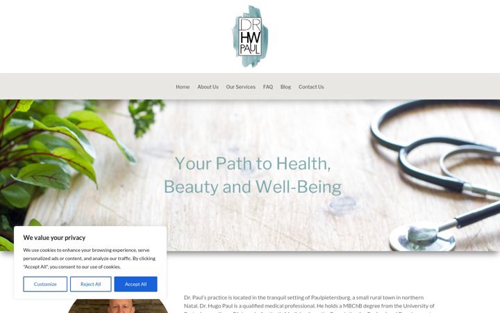 Screenshot of drhwpaul.co.za