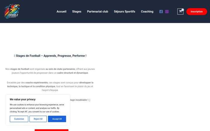 Screenshot of dribble-academy.com