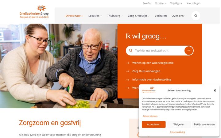 Screenshot of driegasthuizengroep.nl