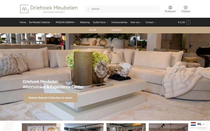 Screenshot of driehoekmeubelen.nl