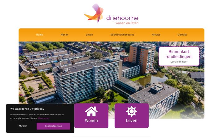 Screenshot of driehoorne.nl