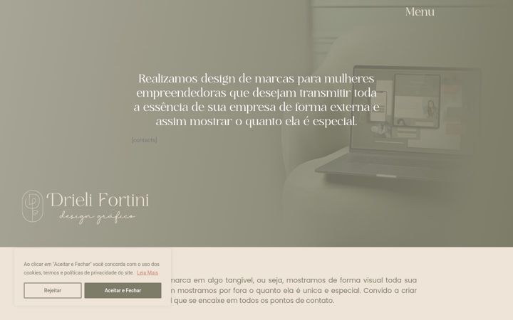 Screenshot stránky drielifortinidesign.com.br