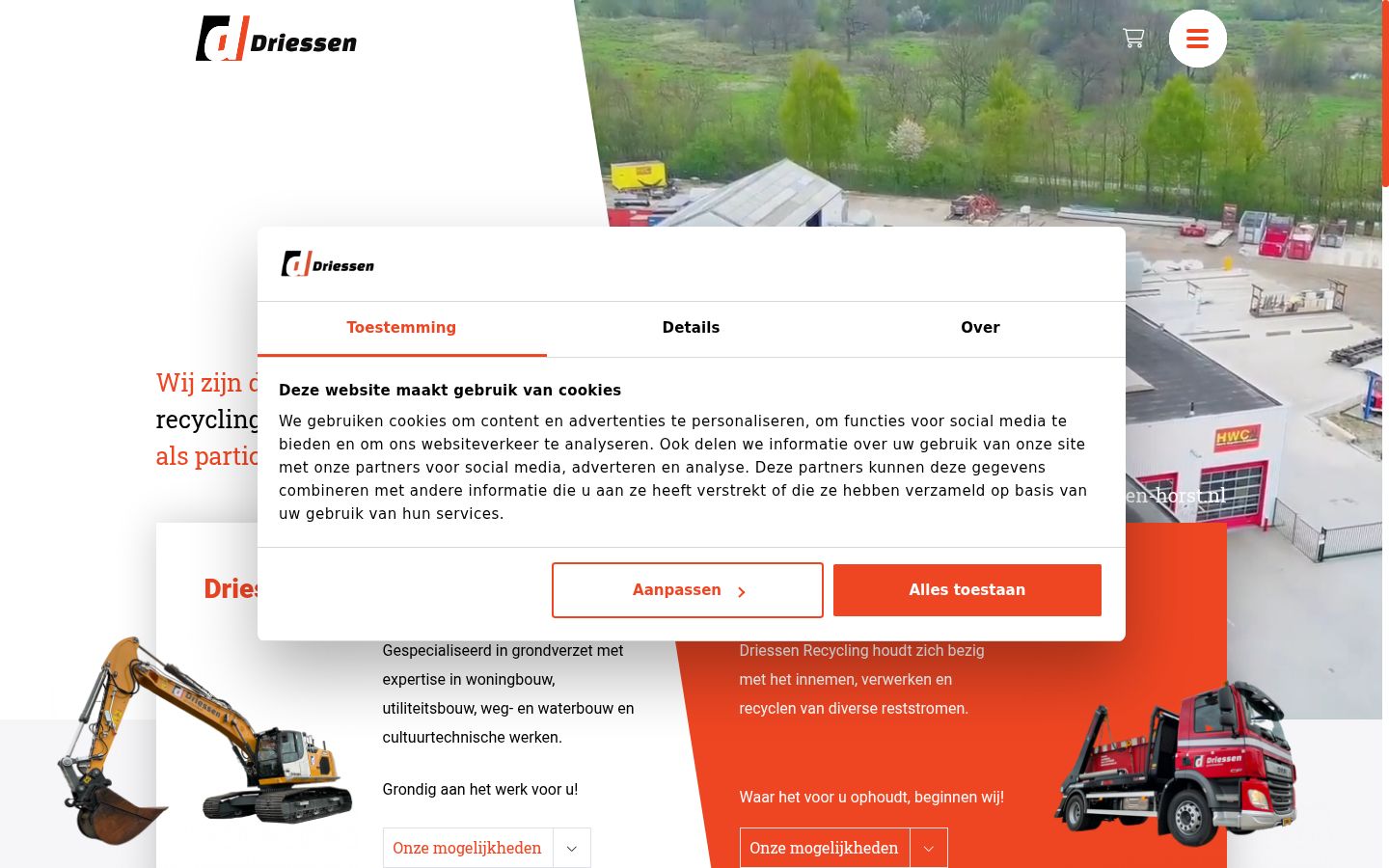 Screenshot del banner di consenso mostrato prima di qualsiasi interazione