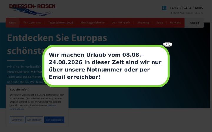 Zrzut ekranu driessen-reisen.de