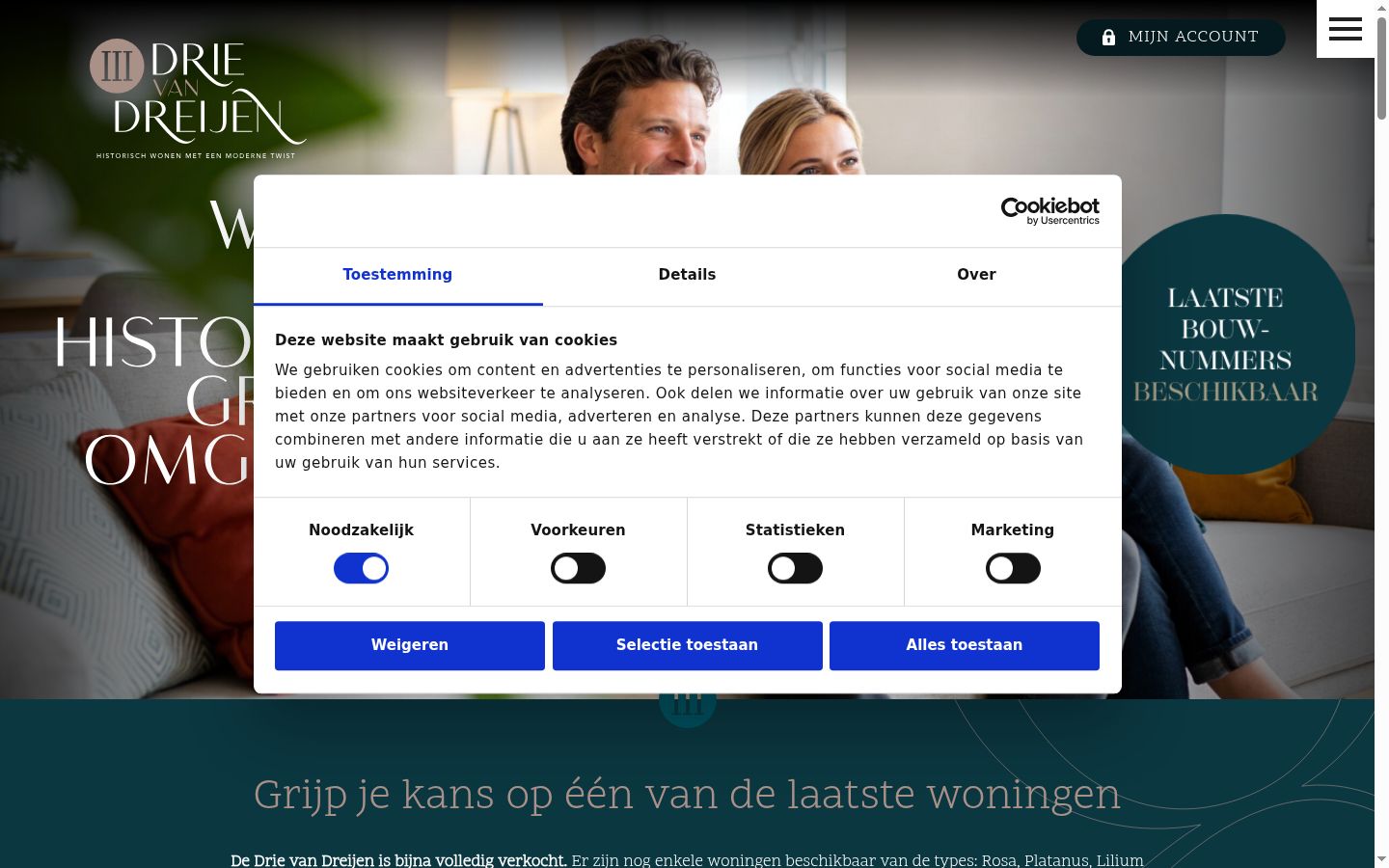 Screenshot del banner di consenso mostrato prima di qualsiasi interazione