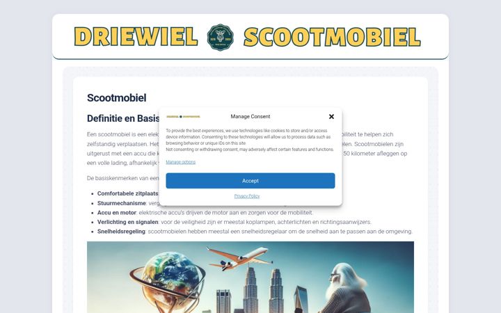 Screenshot di driewielscootmobiel.nl