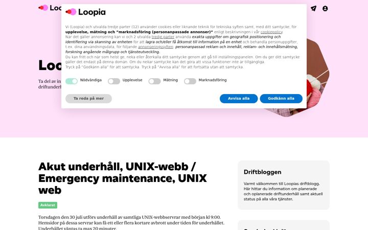 Snímek obrazovky driftbloggen.se