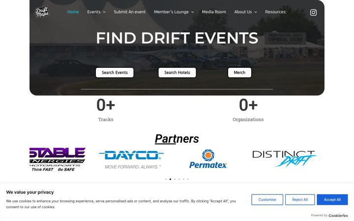 Screenshot of driftmaps.com
