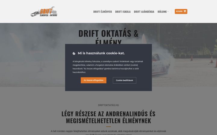 Képernyőkép: driftoktatas.hu