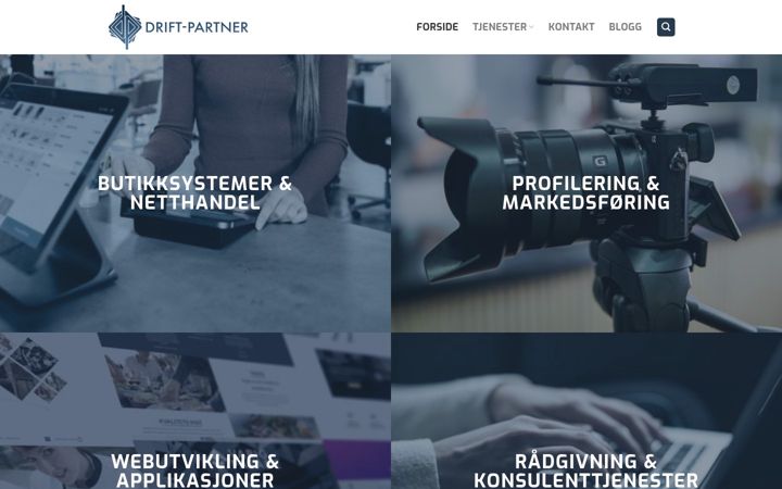 Kuvakaappaus sivustosta driftpartner.no