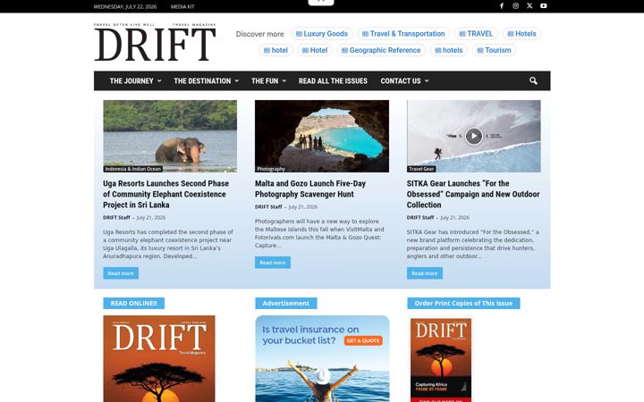 Screenshot of drifttravel.com