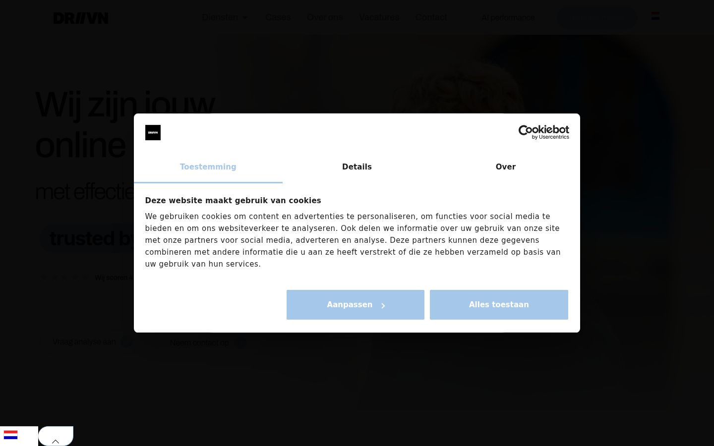 Snímka obrazovky banera súhlasu zobrazeného pred akoukoľvek interakciou