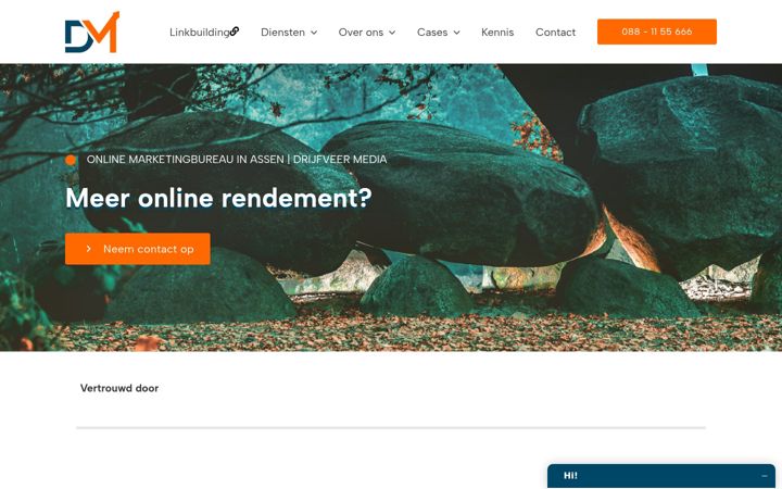 Screenshot di drijfveermedia.nl