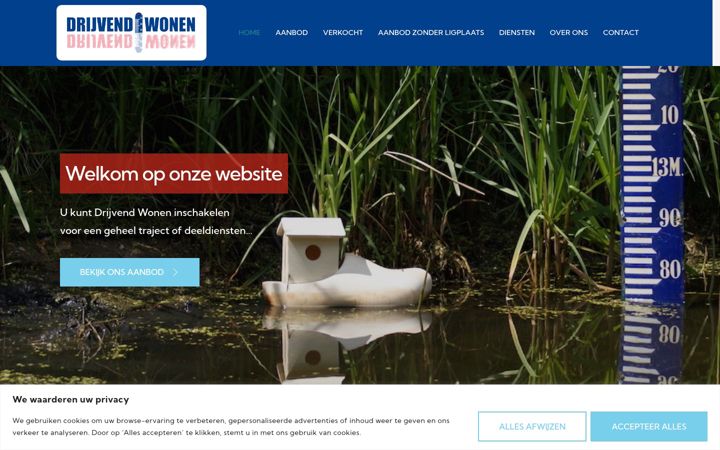 Screenshot di drijvendwonen.nl