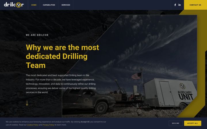 Screenshot of drilcor.com
