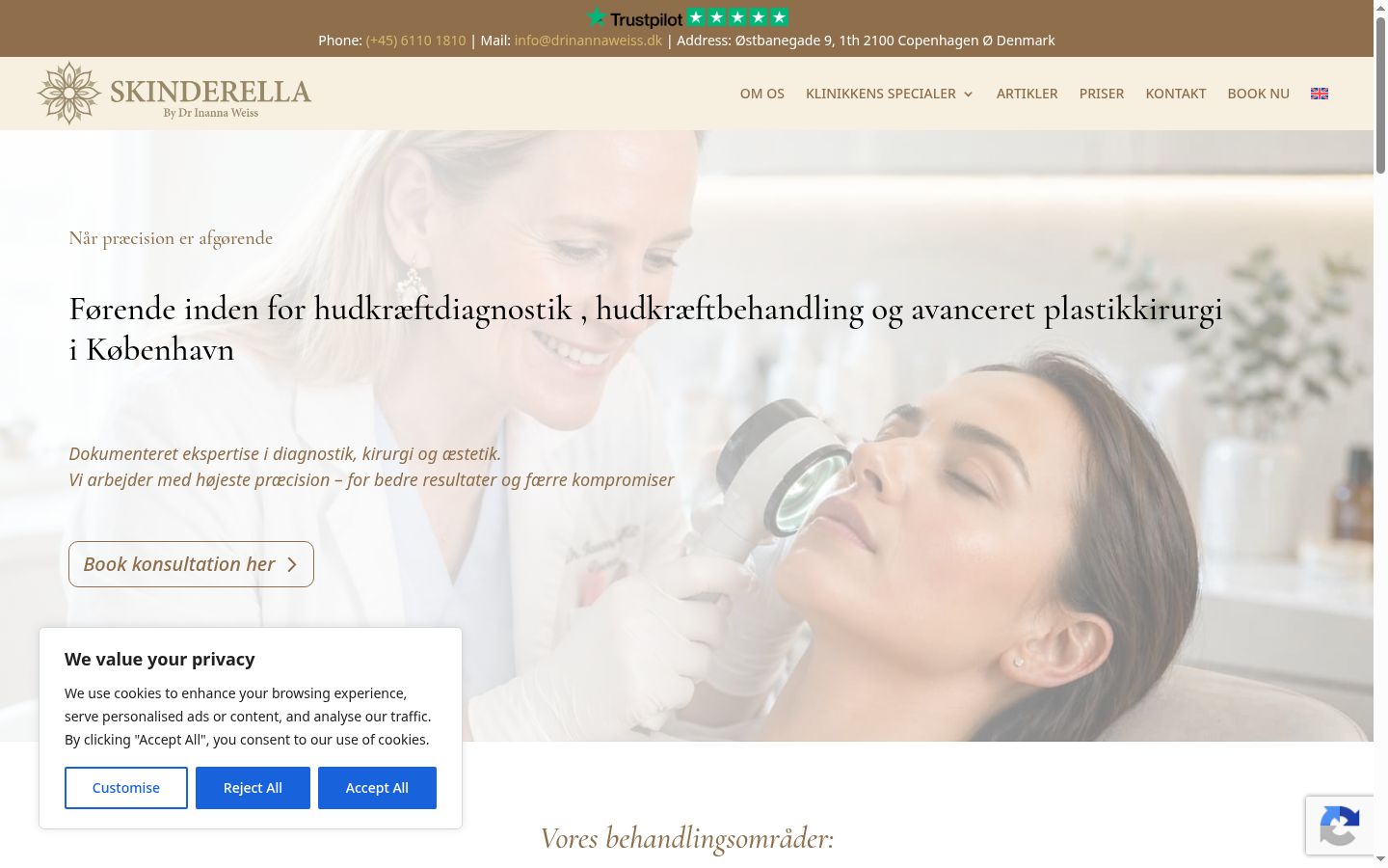 Screenshot des Einwilligungsbanners vor jeglicher Interaktion