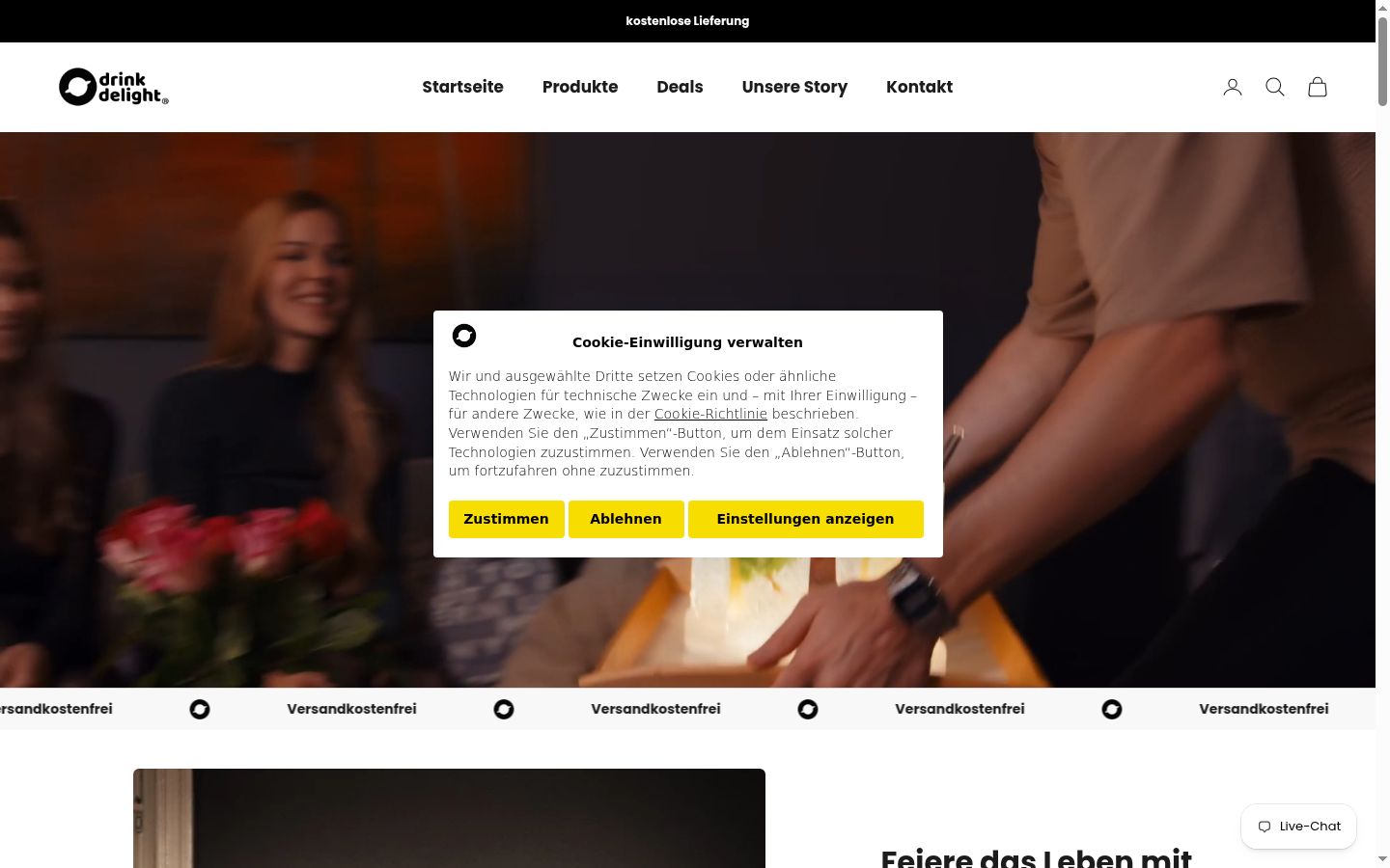 Screenshot tal-banner tal-kunsens muri qabel kwalunkwe interazzjoni