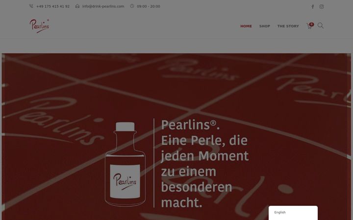 Screenshot of drink-pearlins.com