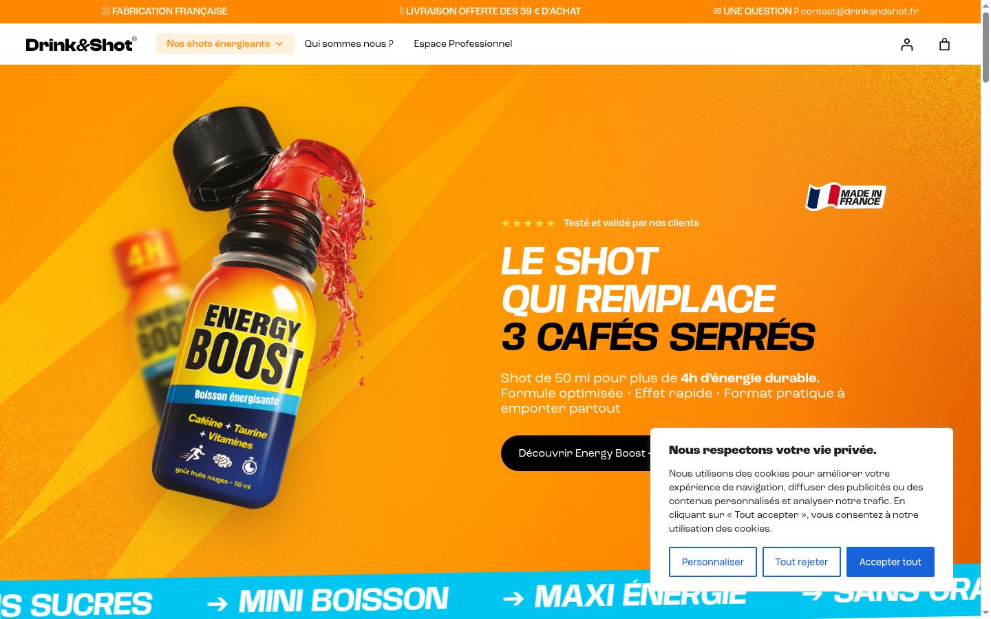 Screenshot del banner di consenso mostrato prima di qualsiasi interazione