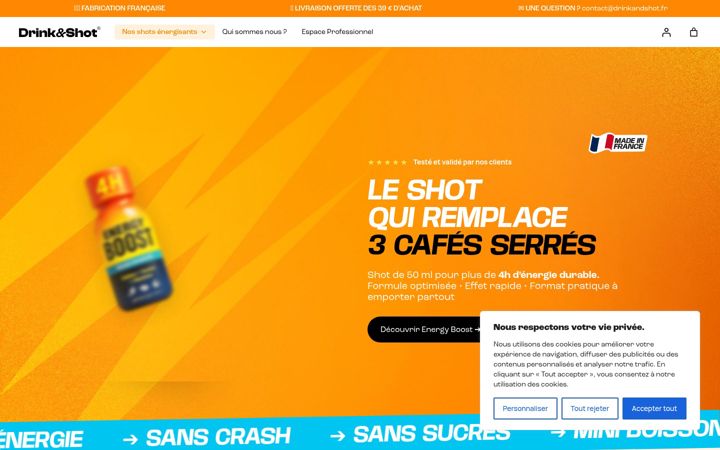 Screenshot of drinkandshot.fr