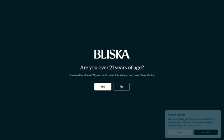 Screenshot of drinkbliska.com