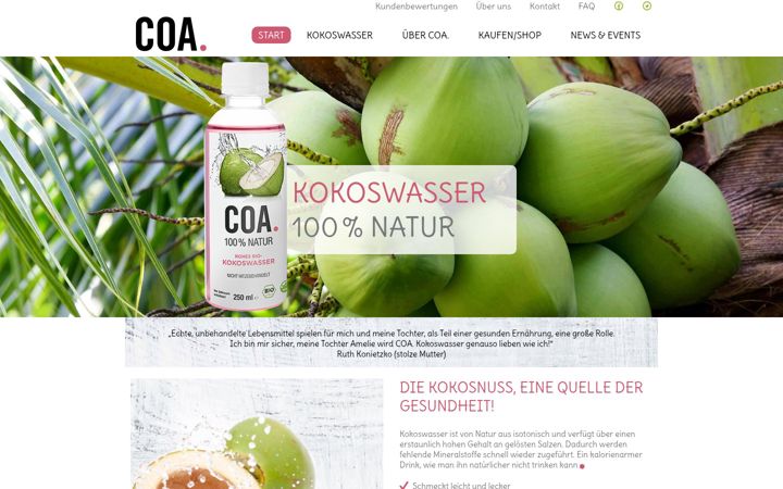 Screenshot of drinkcoa.de