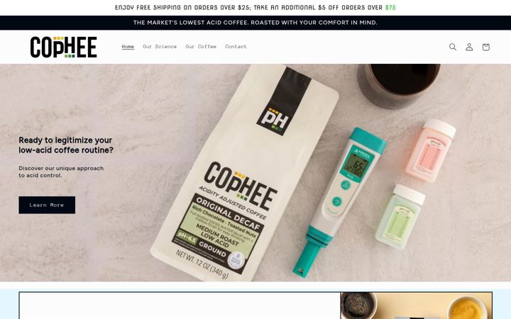 Screenshot of drinkcophee.com