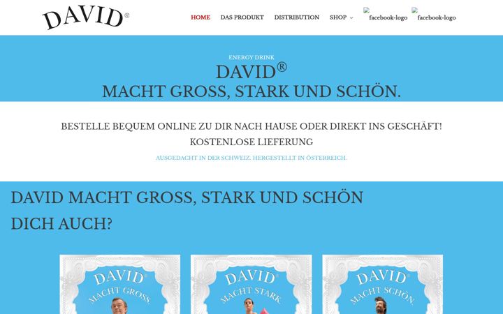 Screenshot of drinkdavid.com