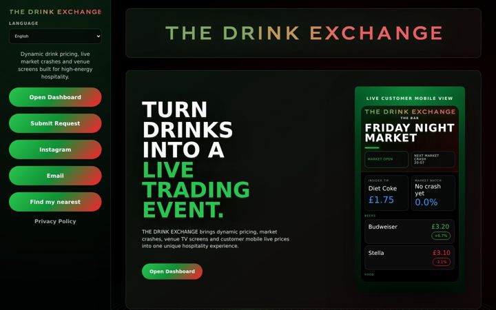 Captură de ecran a drinkexchange.co.uk