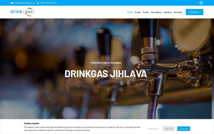 Snímek obrazovky drinkgas-jihlava.cz