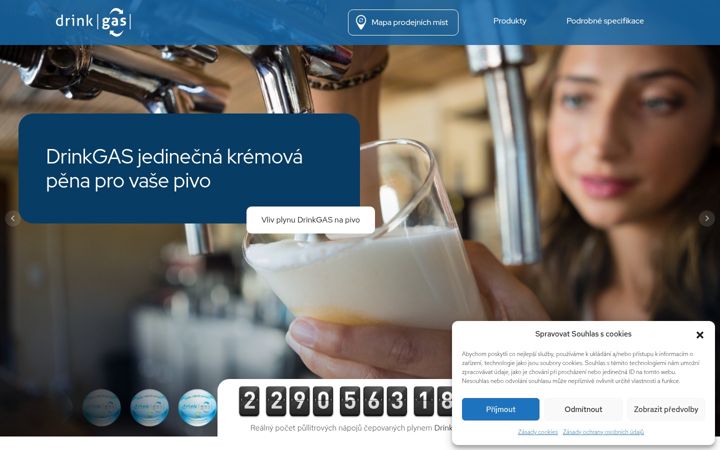 Snímek obrazovky drinkgas.cz